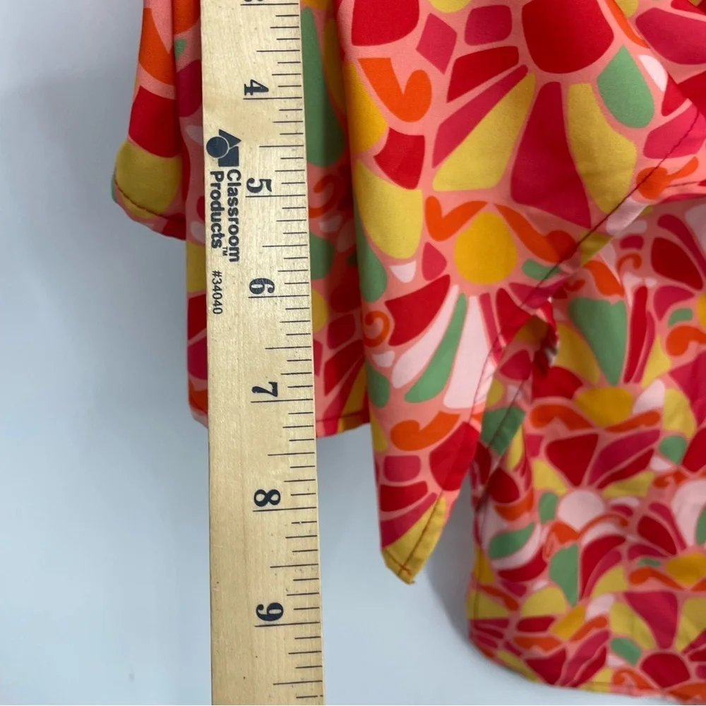 Moonsea Maxi Dress red floral geometric Sz‎ L